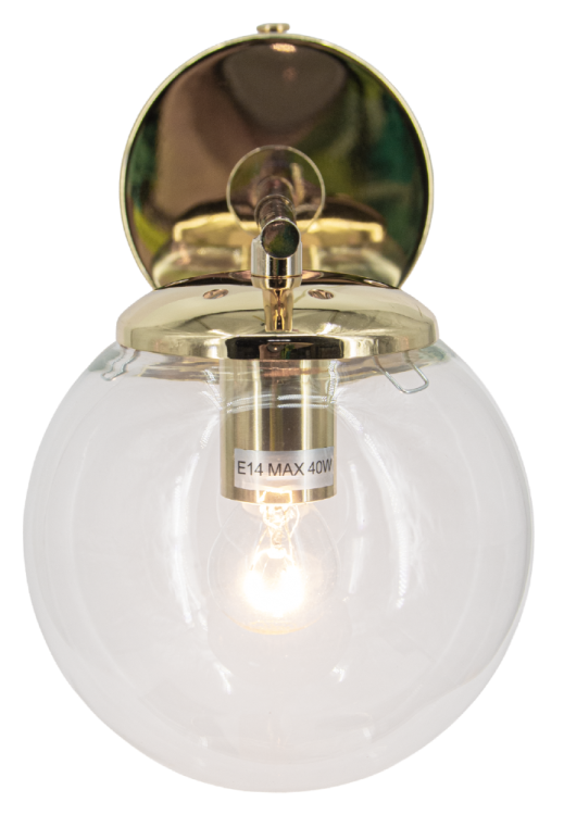 Złoty kinkiet ERICE 1xE14 z transparentną kulą to idealne oświetlenie ścienne do stylowych wnętrz. Efektowny design, wysoka jakość i eleganckie wykończenie sprawiają, że świetnie prezentuje się w salonie i sypialni.