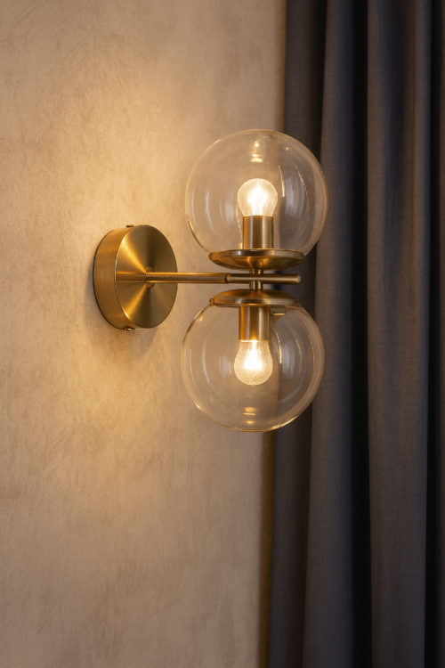 Kinkiet ERICE 8491/2 DTR w kolorze patyny to elegancka lampa ścienna z dwoma przezroczystymi kloszami. Wykonany z metalu i szkła, idealnie doświetli salon, sypialnię lub korytarz. Klasyczny design i wysoka jakość wykonania.