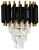 Stylowy kinkiet TOLEDO 1xE27 glamour łączy nowoczesny design z elegancją. Kryształowe detale pięknie odbijają światło, a czarno-złota kolorystyka dodaje wnętrzu wyrafinowanego stylu. Doskonały do eleganckich aranżacji.