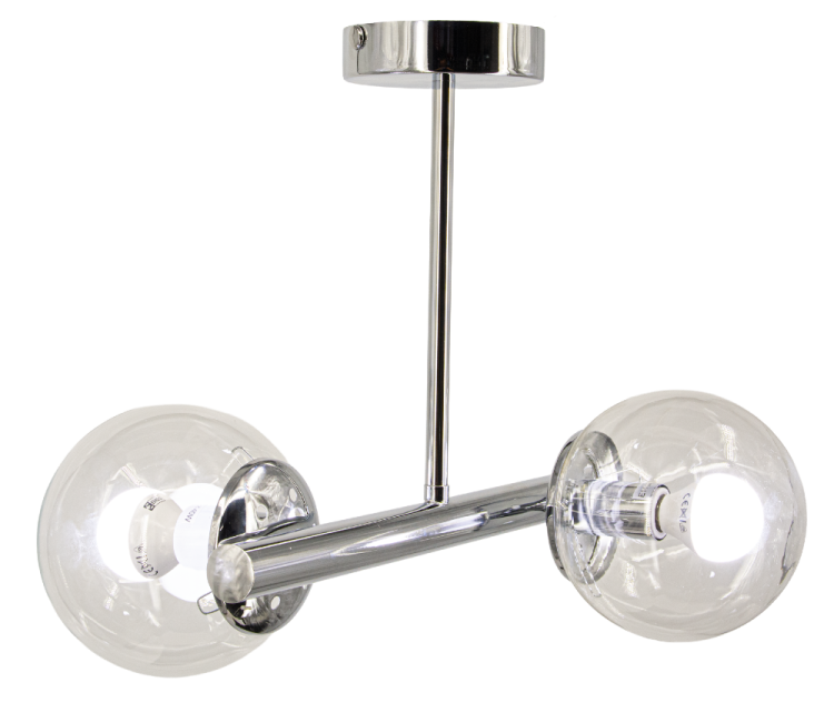 Stylowa lampa sufitowa OTIS 2xE27 3010/2 8C w kolorze chrom z przezroczystymi kloszami. Subtelny design i piękny efekt świetlny idealny do każdego nowoczesnego wnętrza.