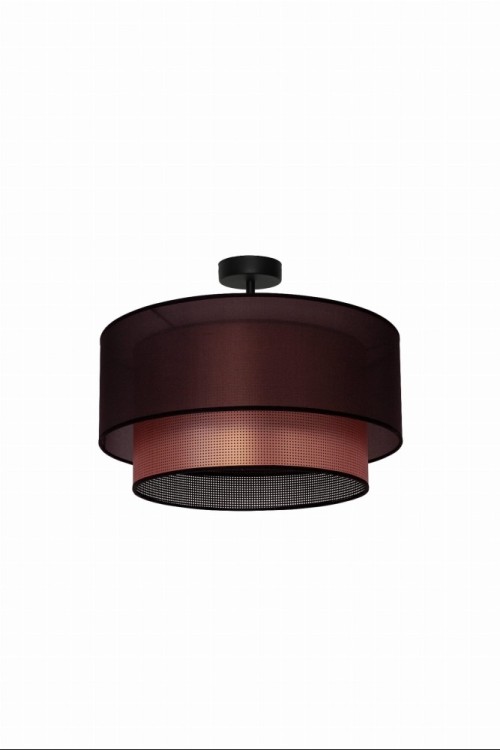 Lampa sufitowa COPPER 1xE27 45 cm z dekoracyjnym abażurem w kropki. Nowoczesne oświetlenie do salonu i jadalni. Metal, organza, IP20.