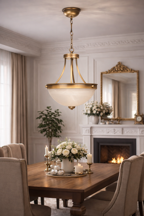 Klasyczny żyrandol SATO 2xE27 Lemir to lampa wisząca z patynowaną armaturą i alabastrowym kloszem. Ponadczasowy design, solidne wykonanie i ciepłe światło sprawiają, że pasuje do eleganckich wnętrz.