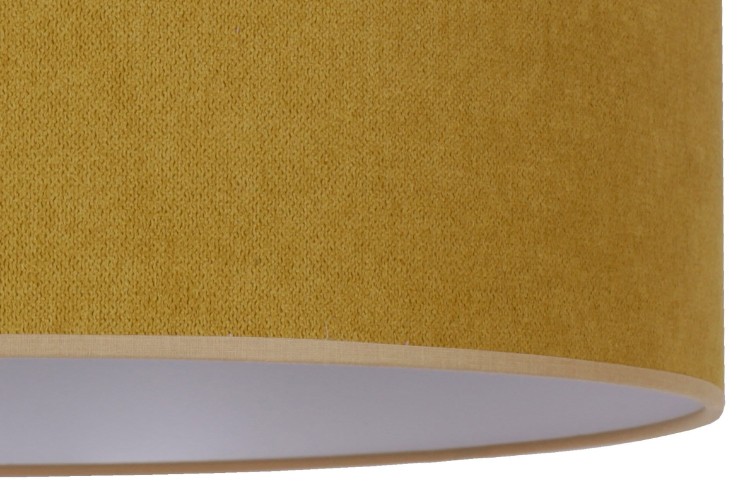 PASTELL Duolla 81334 to nowoczesna lampa sufitowa z tkaninowym abażurem Soro w kolorze musztardowym. Średnica 45 cm, zasilanie E27 i białe wnętrze klosza gwarantują estetyczne i funkcjonalne oświetlenie.