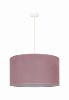 Lampa sufitowa PASTELL 1xE27 Duolla 81341 z różowym abażurem z tkaniny Soro to eleganckie oświetlenie do salonu, sypialni lub pokoju dziecięcego. Średnica 45 cm, białe wnętrze klosza i nowoczesna forma.