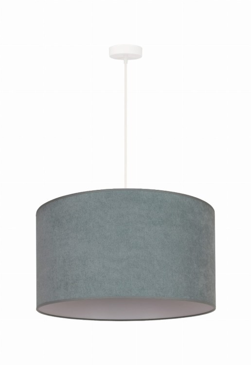 Lampa sufitowa PASTELL 1xE27 Duolla 81358 z miętowym abażurem z tkaniny Soro to stylowe oświetlenie do salonu i sypialni. Średnica 45 cm, białe wnętrze klosza i nowoczesna forma zapewniają przyjemne światło