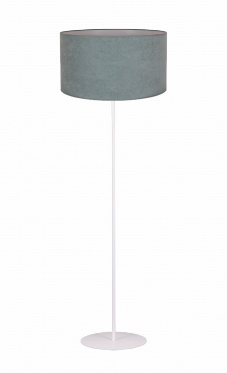 Lampa podłogowa PASTELL 1xE27 Duolla 83406 z miętowym abażurem z tkaniny Soro to stylowe oświetlenie do salonu i sypialni. Wysokość 145 cm i średnica 45 cm zapewniają przyjemne, rozproszone światło.