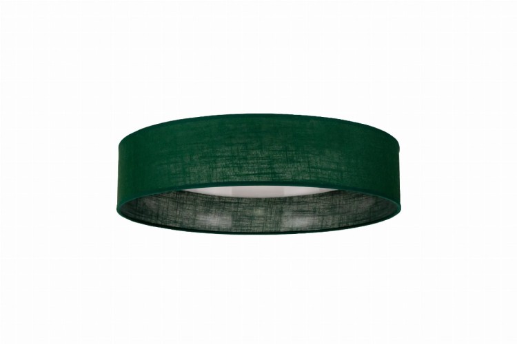 Plafon LED Duolla 605403 o średnicy 45 cm to nowoczesne oświetlenie sufitowe z zielonym abażurem typu bandaż. Zintegrowany LED 24W emituje białe dzienne światło 4000K. Idealny do salonu, sypialni i kuchni.