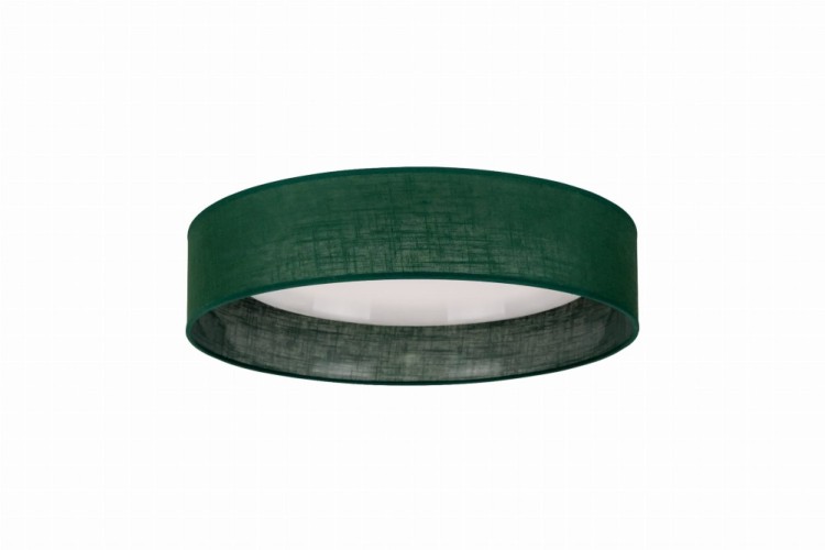 Nowoczesny plafon LED Duolla 605403 o średnicy 45 cm to energooszczędne oświetlenie do wnętrz. Zielony abażur typu bandaż nadaje lampie dekoracyjny charakter, a światło 4000K zapewnia komfort widzenia.