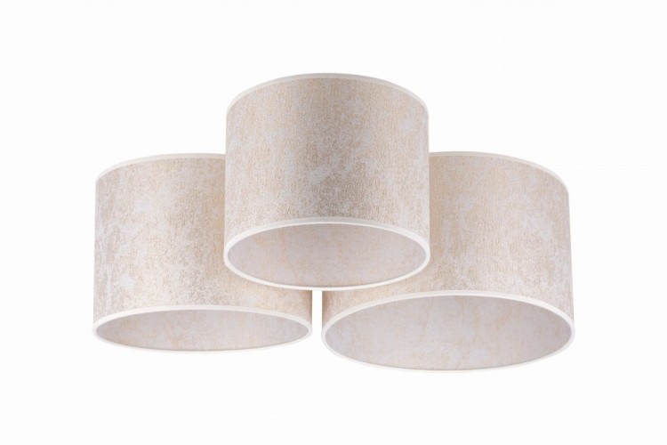 Elegancka lampa sufitowa ECRU Duolla 600415 z zamszowymi abażurami w różnych rozmiarach doskonale uzupełni jasne wnętrza salonu, sypialni lub pokoju dziennego.