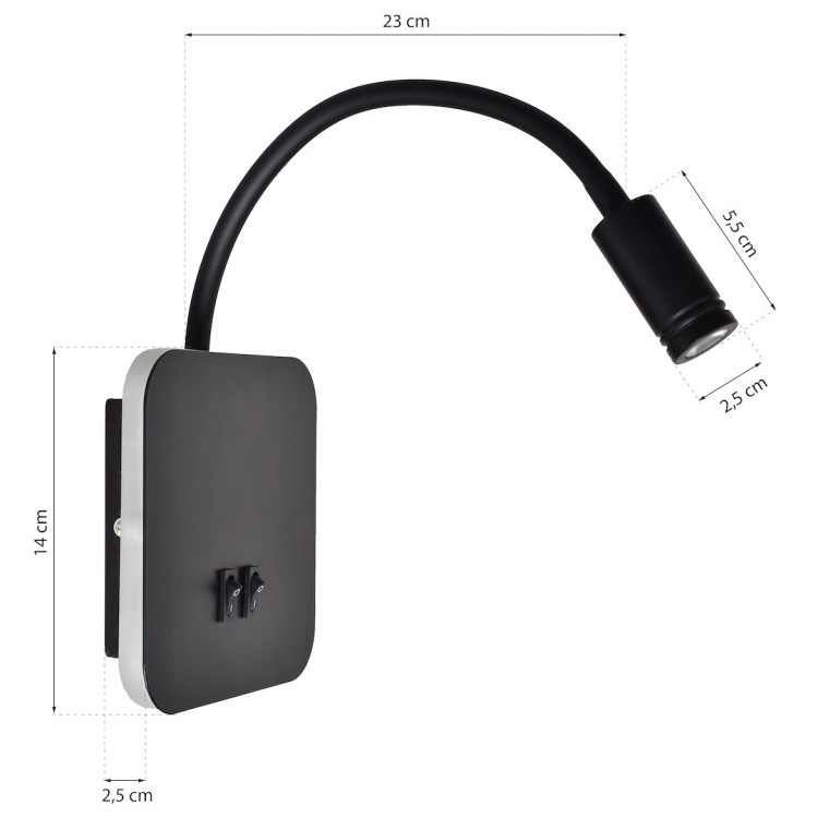 Nowoczesny kinkiet LED BASE z regulowanym ramieniem i portem USB to praktyczne oświetlenie ścienne do czytania. Neutralna barwa 4000K i minimalistyczna forma sprawiają, że lampa idealnie pasuje do sypialni i wnętrz hotelowych.