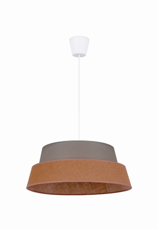 Lampa wisząca Galaxy 50 cm z bawełny i naturalnej juty w kolorze szałwii. Zwis 100 cm, oprawka E27. Idealna do salonu, jadalni i sypialni w stylu boho, skandynawskim i eko. Naturalne oświetlenie z dekoracyjnym charakterem.