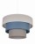 Lampa sufitowa LUNETA 45 cm z naturalnej bawełny w pastelowych odcieniach szarości i niebieskiego. Regulowany zwis do 120 cm oraz gwint E27 sprawiają, że idealnie sprawdzi się w sypialni, salonie i jadalni w stylu skandynawskim.