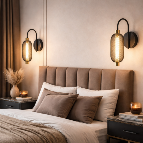 Nowoczesny kinkiet MARCO 6W LED czarny z mosiężnymi detalami to stylowe oświetlenie do sypialni i salonu. Ciepłe światło 3000K zapewnia przytulną atmosferę i komfort użytkowania