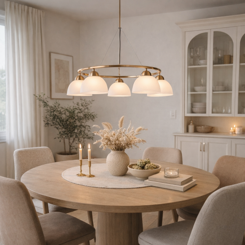 TORNO PND-40813-5R-BK-HBR Italux to lampa sufitowa z 5 kryształowymi kloszami zawieszonymi kaskadowo. Połączenie czerni i mosiądzu miodowego pasuje do eleganckich wnętrz. Idealna do holu, salonu i na klatkę schodową.