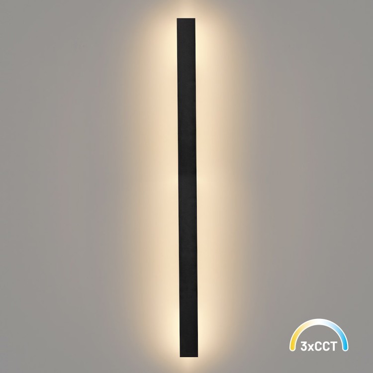 Nowoczesna lampa elewacyjna WOW II LED 20W w kolorze czarnym idealnie podkreśla architekturę budynku. Regulowana barwa światła CCT, 2400 lm oraz IP54 gwarantują skuteczne i trwałe oświetlenie zewnętrzne.
