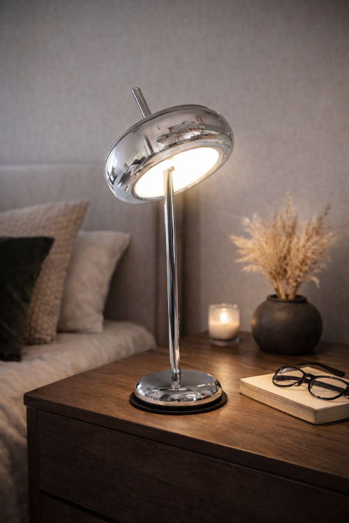 Lampka biurkowa MERCURIO ML331 LED 12W chrom to nowoczesna lampa do pracy i czytania. Regulacja światła i minimalistyczny design idealny do biura i domu.