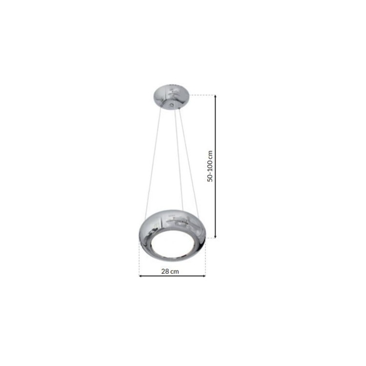 Lampa wisząca MERCURIO ML328 LED 12W chrom to nowoczesna lampa do salonu i jadalni. Regulowana wysokość i neutralna barwa światła 4000K.