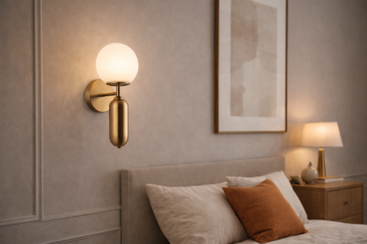 Lampa ścienna ALDEVA Italux w kolorze brąz antyczny to eleganckie oświetlenie do domu. Klosz kula z mlecznego szkła tworzy przyjemne, rozproszone światło idealne do sypialni i salonu.