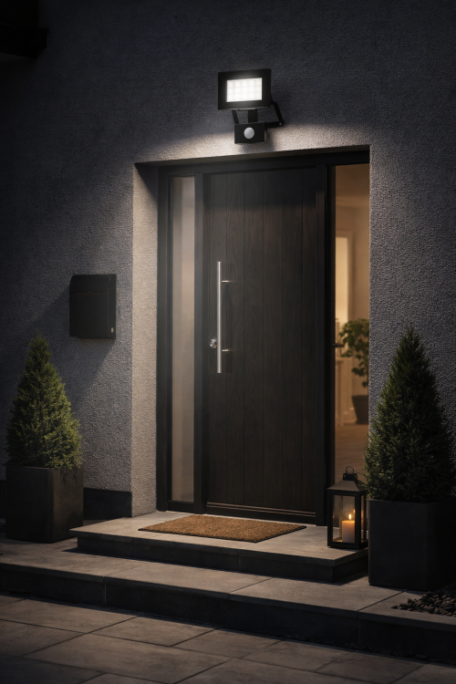 Nowoczesny naświetlacz LED 20W z czujnikiem ruchu to niezawodne oświetlenie elewacji, ogrodu i podjazdu. Emituje zimne światło 6500K o mocy 1650 lm, które zwiększa bezpieczeństwo po zmroku. Trwała obudowa z aluminium i szkła