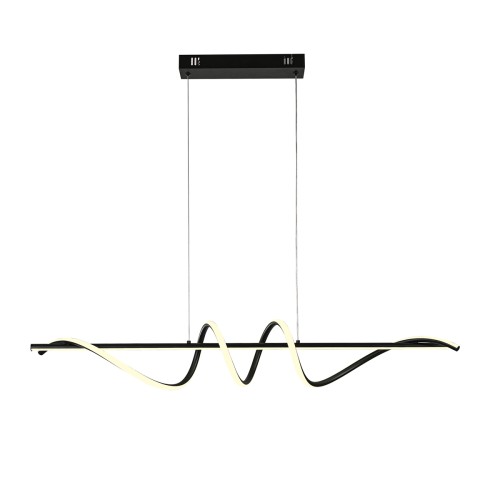 Nowoczesna lampa wisząca LED 100 cm w kolorze czarnym to idealne oświetlenie nad stół do jadalni lub salonu. Designerska forma fali i moc 3400 lm zapewniają efektowny wygląd i funkcjonalność. Wybierz barwę światła dopasowaną do wnętrza.