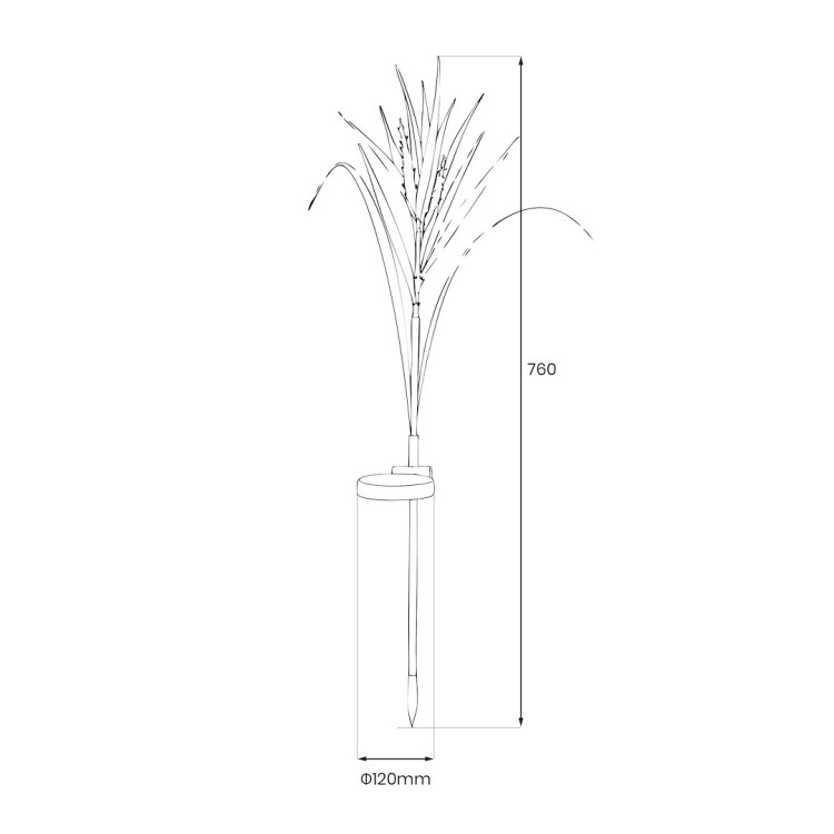 Lampka solarna Wheat IP44 to połączenie estetyki i funkcjonalności. Bezprzewodowe działanie, odporność na warunki atmosferyczne i naturalny design czynią ją idealną do ogrodu