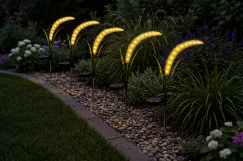 Lampka solarna Setaria IP44 to połączenie estetyki i funkcjonalności. Bezprzewodowe działanie, odporność na warunki atmosferyczne i naturalny design czynią ją idealną do ogrodu.