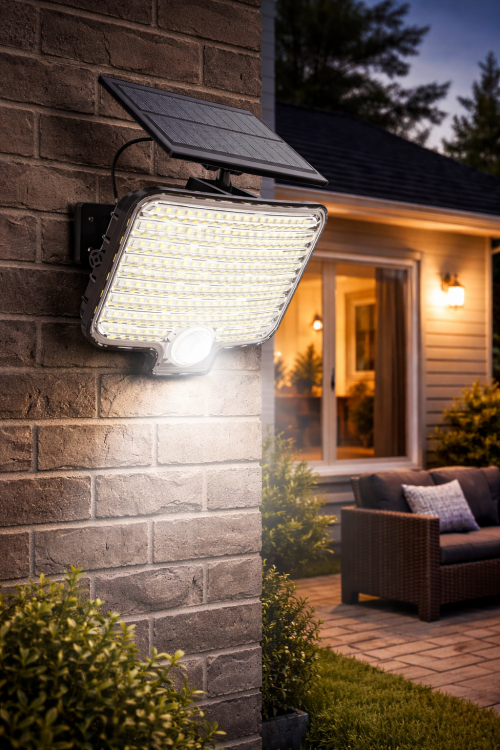 Lampa solarna z czujnikiem ruchu 600 lm to idealne rozwiązanie do oświetlenia domu i ogrodu. Naświetlacz LED 4000K zapewnia dobrą widoczność, a panel solarny eliminuje konieczność podłączenia do prądu.