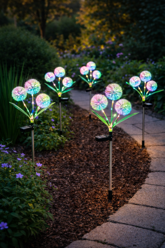 Dekoracyjna lampa solarna Garlic RGB to stylowe oświetlenie ogrodowe z efektem zmieniających się kolorów. Dzięki energii słonecznej działa bez kabli, a automatyczne włączanie po zmroku zapewnia wygodę użytkowania.