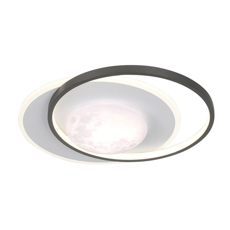 Lampa sufitowa DESULO LED 40W z efektem księżyca to nowoczesne oświetlenie do salonu i sypialni. Podświetlane pierścienie i realistyczny efekt moon light tworzą wyjątkowy klimat.