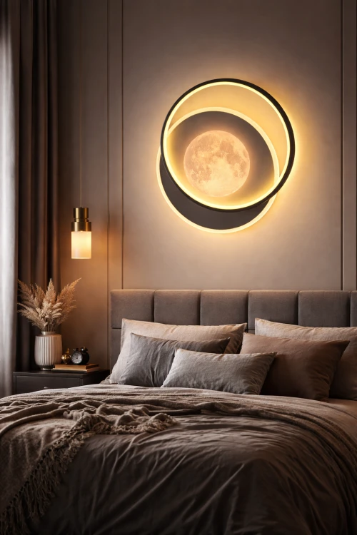 Lampa DESULO LED Italux to designerski plafon z efektem księżyca. Idealna do salonu, sypialni i gabinetu. Jasne światło 5300 lm i nowoczesny design.