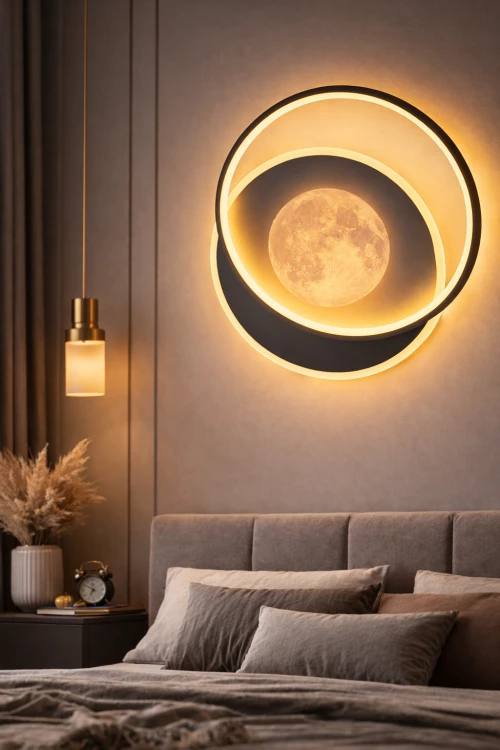 Stylowa lampa DESULO LED 40W z efektem księżyca to dekoracyjne i funkcjonalne oświetlenie do domu. Nowoczesny design i wysoka jasność.