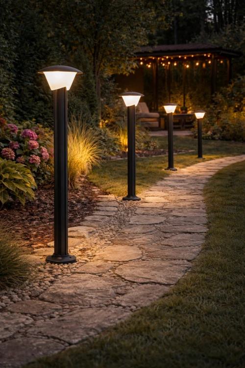 Nowoczesna lampa stojąca do ogrodu BIANCA 116 cm zapewnia eleganckie i funkcjonalne oświetlenie. Czarna konstrukcja i delikatne światło tworzą przytulny klimat. Idealna na alejki, tarasy i wokół domu, odporna na deszcz i kurz.