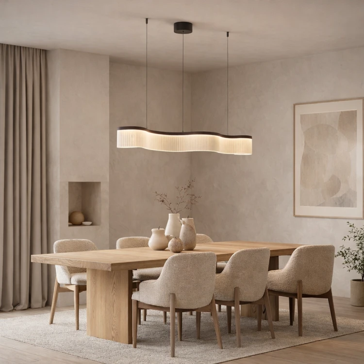 Nowoczesna lampa sufitowa NOTAR 31W LED 1600 lm 3000K Italux zachwyca falistą formą i kawowym wykończeniem. Idealna do jadalni, salonu lub kuchni nad stół. Zapewnia przyjemne, ciepłe światło i elegancki efekt dekoracyjny.