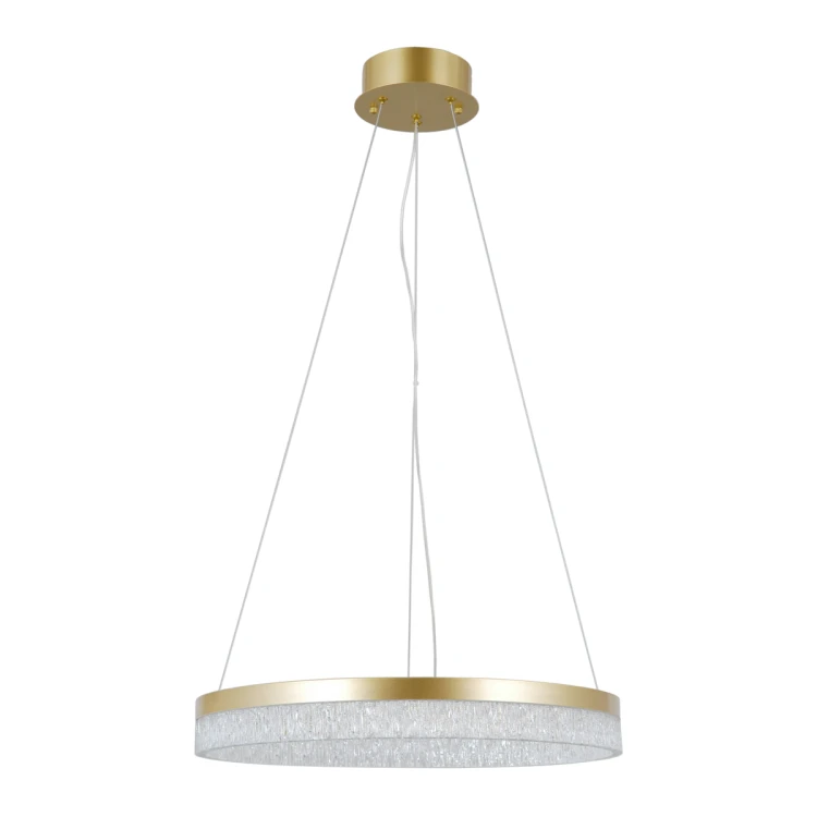 Nowoczesna lampa wisząca Pantal 50 cm w kolorze złotym z pojedynczym ringiem LED. Minimalistyczna forma i delikatne światło sprawiają, że idealnie pasuje do salonu, jadalni lub sypialni.