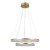 Lampa wisząca Barlo Italux złota z podwójnym ringiem i kryształowym wykończeniem. Eleganckie oświetlenie do jadalni nad stołem, które tworzy luksusowy efekt świetlny.