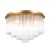 Lampa sufitowa NAUTE Italux złota 50 cm z kryształowym efektem. Elegancki plafon z transparentnymi elementami szklanymi idealny do salonu, sypialni i jadalni.
