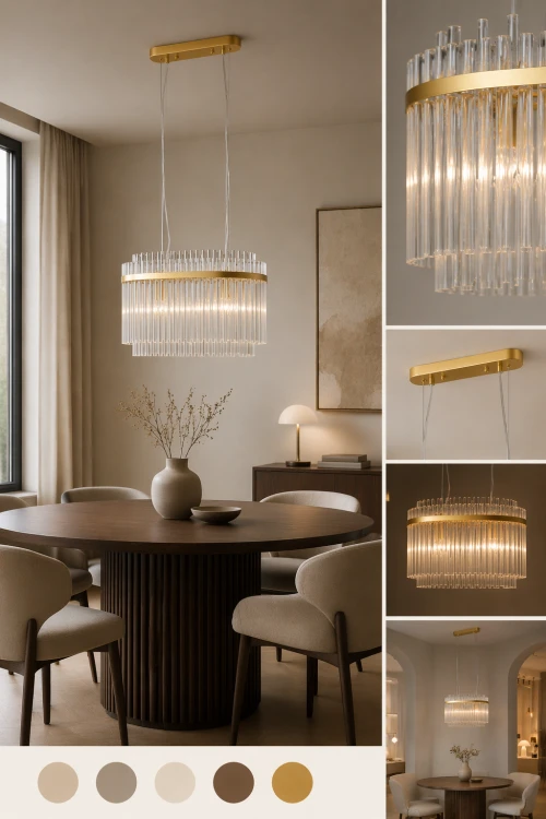 Lampa sufitowa BONTE złota Italux z dwoma punktami świetlnymi E27 to idealne oświetlenie nad stół. Regulowana wysokość do 120 cm pozwala dopasować lampę do wnętrza, a szklane klosze dodają lekkości i elegancji.