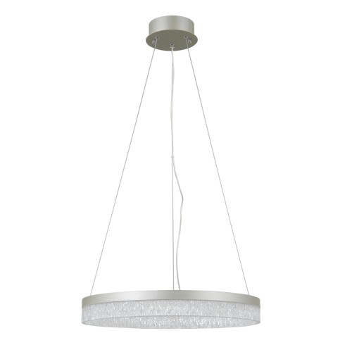Lampa wisząca PANTAL 22W LED Italux srebrna z jednym ringiem. Nowoczesne oświetlenie do salonu, jadalni i kuchni, które zapewnia elegancki wygląd i równomierne światło.