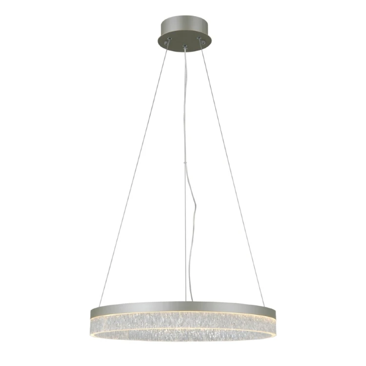 Stylowa lampa PANTAL Italux LED srebrna 50 cm z funkcją zmiany barwy światła. Doskonała do kuchni, salonu i jadalni.