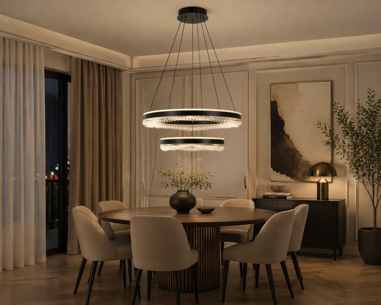 Nowoczesna lampa sufitowa MORTE LED 70W Italux to stylowy ring w czarnym macie. Oferuje aż 4900 lm i możliwość zmiany barwy światła. Idealna do salonu, jadalni i biura – łączy design z funkcjonalnością.