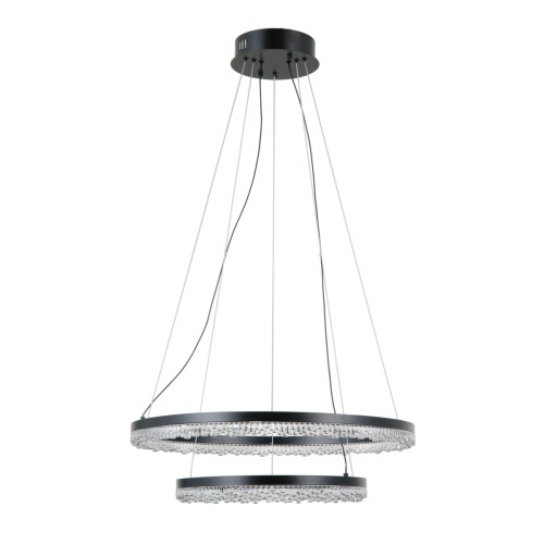 Lampa wisząca BARLO 36W LED Italux to nowoczesne oświetlenie z dwoma ringami w kolorze czarnym. Regulacja barwy światła CCT (3000K/4000K/6000K) pozwala dopasować klimat wnętrza. Idealna do salonu, jadalni i kuchni.