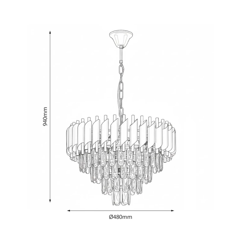 Lampa Cristal 7xE14 to nowoczesny żyrandol glamour z kryształowym wykończeniem. Idealna do eleganckich aranżacji salonu i jadalni. Piękne światło i designerski wygląd w jednym produkcie.