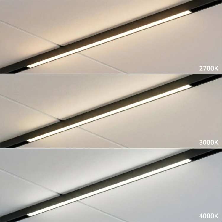 Czarny system szynowy LED 48V 20W 1600 lm zapewnia wydajne i stylowe oświetlenie. Dzięki regulowanej barwie światła oraz funkcji ściemniania dopasujesz oświetlenie do swoich potrzeb. Idealny do salonu, sypialni, kuchni i biura.