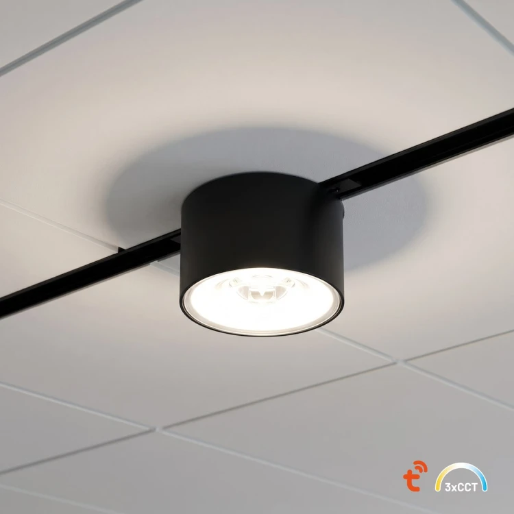 System szynowy LED 48V 7W 420 lm w kolorze czarnym to nowoczesne oświetlenie punktowe. Kąt świecenia 24° pozwala precyzyjnie oświetlić wybrane strefy, a regulacja barwy 2700–4000K i ściemnianie zapewniają pełen komfort użytkowania.