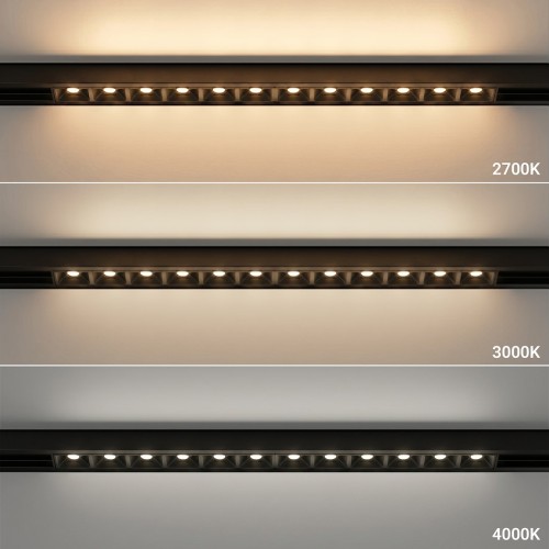 System oświetleniowy 48V LED w kolorze czarnym to połączenie designu i funkcjonalności. Moc 12W, 840 lm, CRI≥90 oraz możliwość zmiany barwy światła i ściemniania sprawiają, że idealnie dopasujesz oświetlenie do każdego wnętrza.