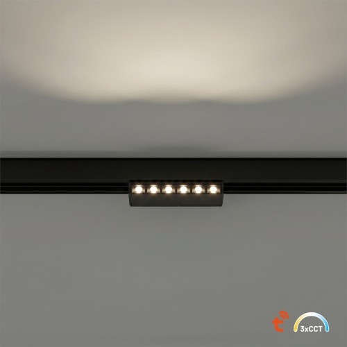 System oświetleniowy 48V LED w kolorze czarnym to połączenie designu i funkcjonalności. Moc 6W, 360 lm, CRI≥90 oraz możliwość zmiany barwy światła i ściemniania sprawiają, że idealnie dopasujesz oświetlenie do każdego wnętrza.