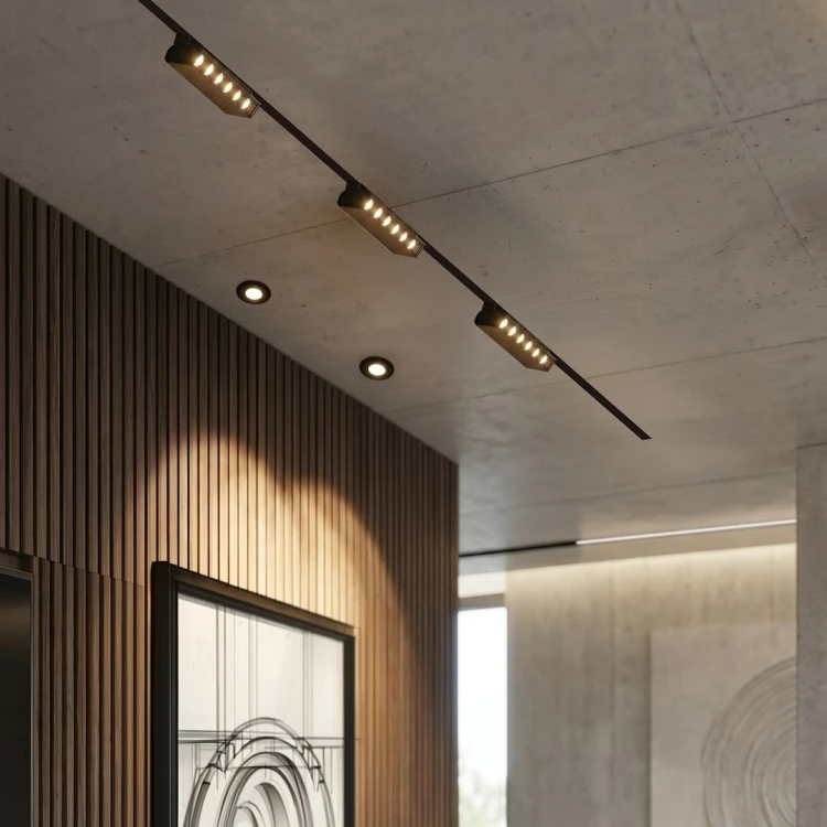 Elastyczny system oświetlenia szynowego 48V pozwala tworzyć spójne układy świetlne. Oprawa 6W LED zapewnia 360 lm, szeroki kąt 110° i regulację barwy światła. Idealny do salonu, biura, kuchni i przestrzeni komercyjnych.