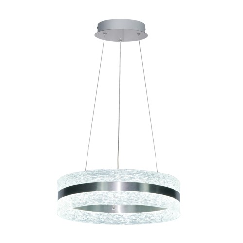 Lampa wisząca BLERA 24W LED w kolorze satynowego chromu to nowoczesny ring Ø40 cm. Oferuje 1950 lm i funkcję CCT (3000K/4000K/6000K), pozwalając dopasować barwę światła. Idealna do salonu, jadalni, sypialni i kuchni.