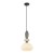 Lampa wisząca DOMALI 1xE27 Italux to nowoczesne oświetlenie w stonowanej kolorystyce czerni i szarości. Szklany klosz zapewnia miękkie światło, idealne do salonu, jadalni lub kuchni.