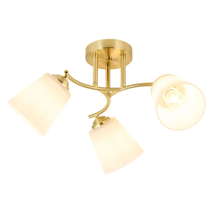 Nowoczesna lampa sufitowa Pafos 3xE27 to połączenie elegancji i funkcjonalności. Złota oprawa i mleczne klosze tworzą przytulne światło. Idealna do wnętrz w stylu modern, klasycznym i minimalistycznym.